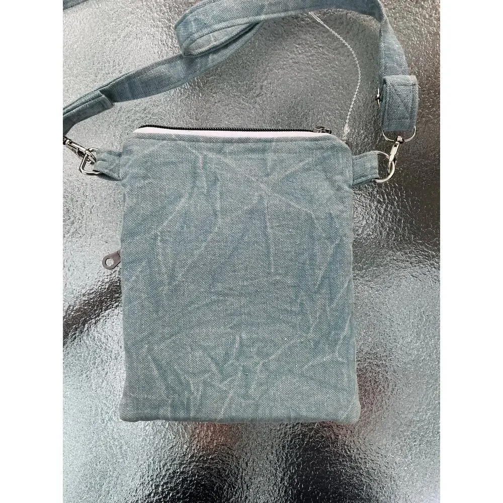 Blue White Paisley Small Crossbody Bag